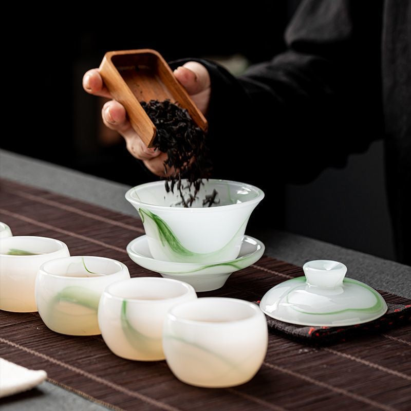 Emerald Crystal Gaiwan Tea Set (10-Piece)⁠