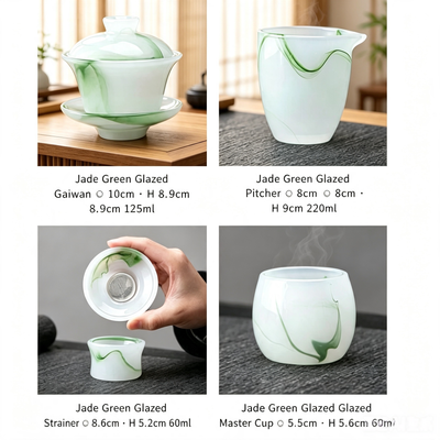 Emerald Crystal Gaiwan Tea Set (10-Piece)⁠