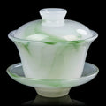 160ml 3.9" Chinese Jade Gaiwan Cup Kung Fu Tea Cup Bowl Tea Ceremony Decorate